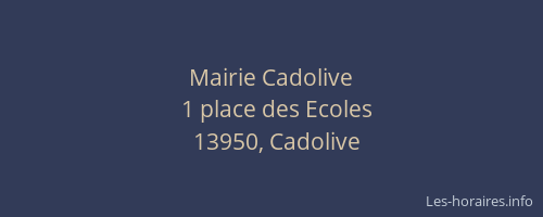 Mairie Cadolive