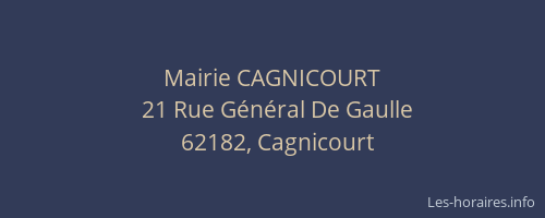 Mairie CAGNICOURT