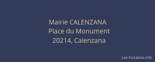 Mairie CALENZANA