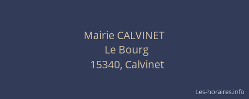 Mairie CALVINET