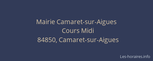 Mairie Camaret-sur-Aigues
