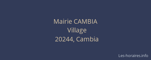 Mairie CAMBIA