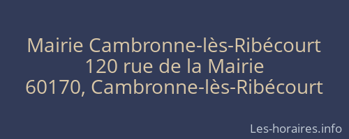 Mairie Cambronne-lès-Ribécourt