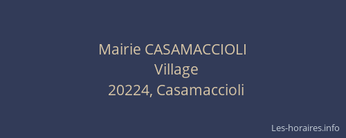 Mairie CASAMACCIOLI