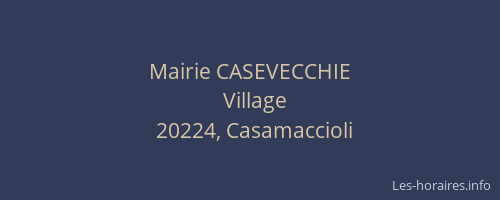 Mairie CASEVECCHIE