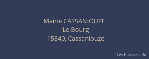 Mairie CASSANIOUZE
