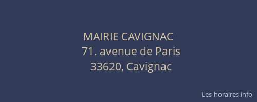 MAIRIE CAVIGNAC