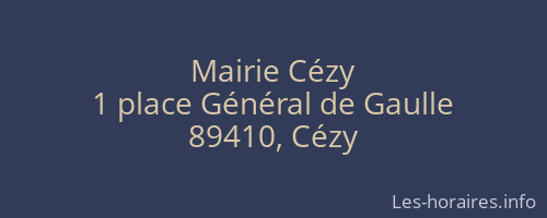 Mairie C&eacute;zy