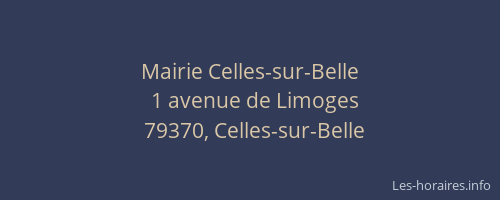 Mairie Celles-sur-Belle