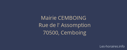 Mairie CEMBOING