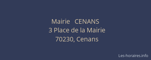 Mairie   CENANS