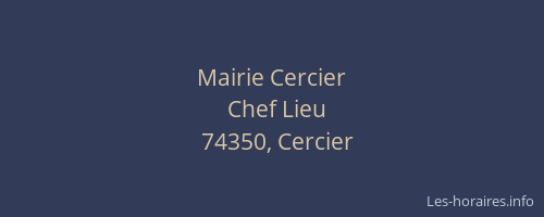 Mairie Cercier
