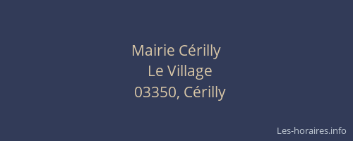 Mairie Cérilly