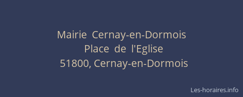 Mairie  Cernay-en-Dormois