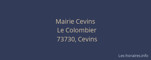 Mairie Cevins