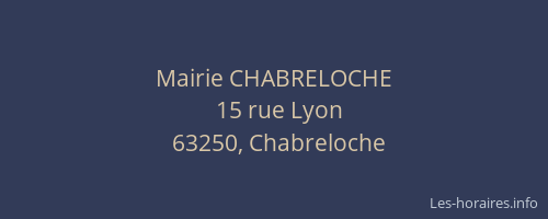 Mairie CHABRELOCHE