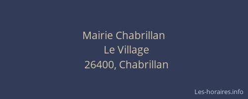 Mairie Chabrillan