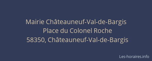 Mairie Ch&acirc;teauneuf-Val-de-Bargis