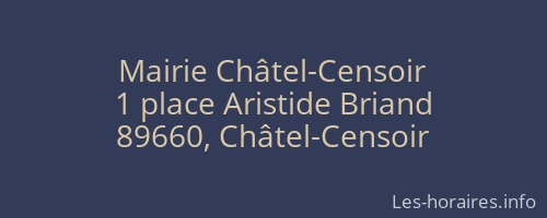 Mairie Ch&acirc;tel-Censoir