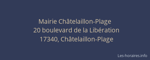 Mairie Châtelaillon-Plage