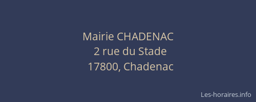 Mairie CHADENAC