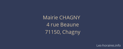 Mairie CHAGNY