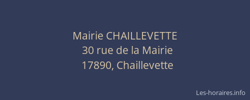 Mairie CHAILLEVETTE