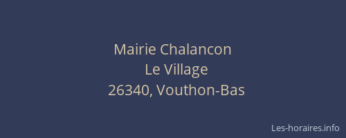 Mairie Chalancon