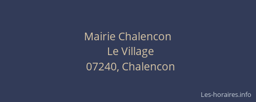 Mairie Chalencon