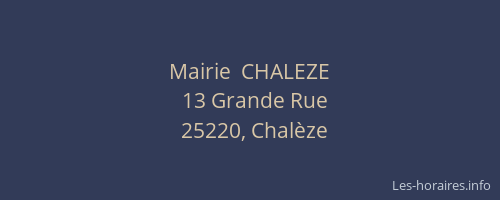 Mairie  CHALEZE