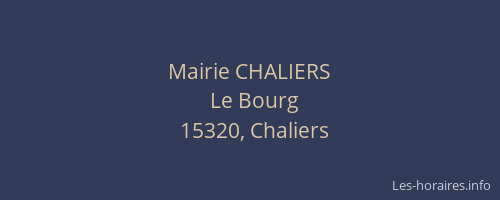 Mairie CHALIERS