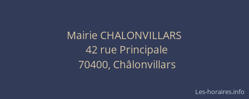 Mairie CHALONVILLARS