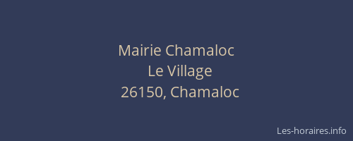 Mairie Chamaloc