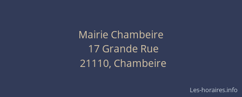 Mairie Chambeire