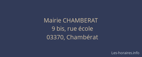 Mairie CHAMBERAT