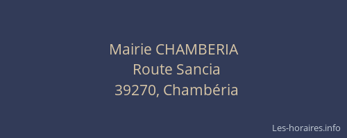 Mairie CHAMBERIA