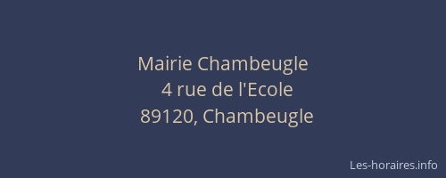 Mairie Chambeugle