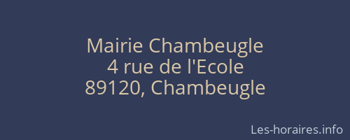 Mairie Chambeugle