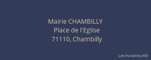 Mairie CHAMBILLY