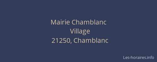 Mairie Chamblanc