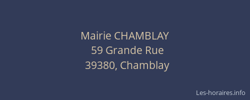 Mairie CHAMBLAY