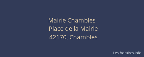 Mairie Chambles
