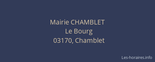 Mairie CHAMBLET