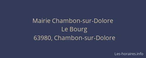 Mairie Chambon-sur-Dolore