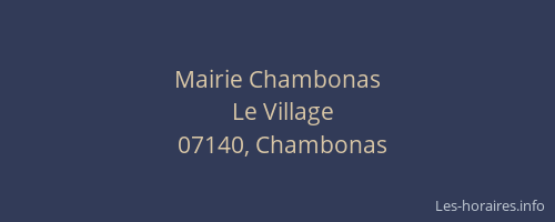 Mairie Chambonas