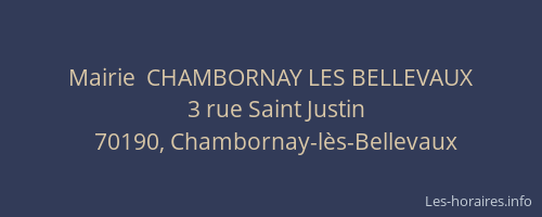 Mairie  CHAMBORNAY LES BELLEVAUX