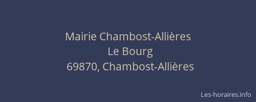 Mairie Chambost-Allières