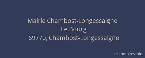 Mairie Chambost-Longessaigne