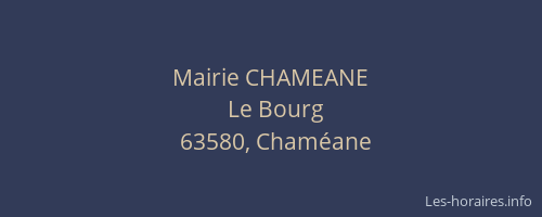 Mairie CHAMEANE
