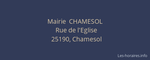 Mairie  CHAMESOL